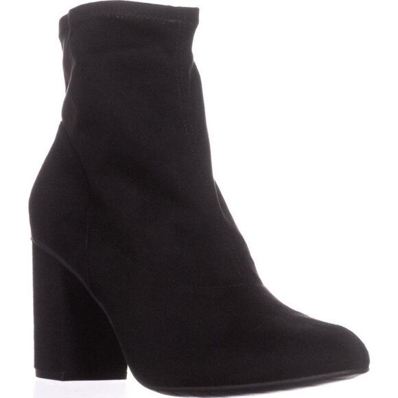 Kenneth Cole Reaction Black Velvet Block Heel Ankle Boots Size 9 - Picture 1 of 11